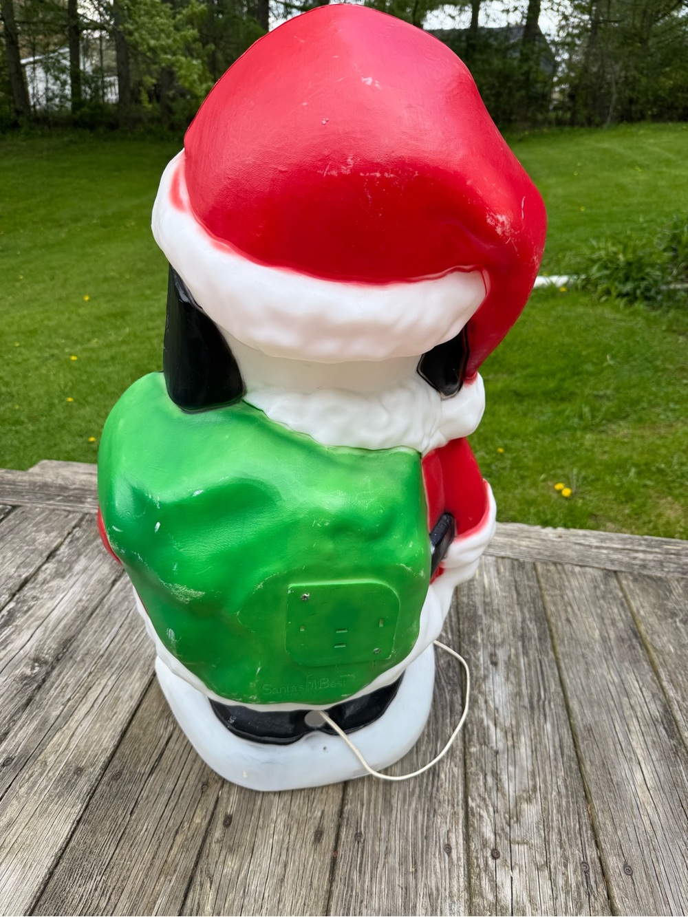 Vintage Snoopy Light Up Blow Mold Christmas Decoration Santa Claus 32” - Picture 3 of 16